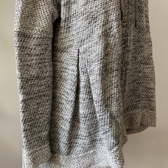 Free People Hoodie Sweater Zip Front Raw Seams Oversized Pleats Hood - Picture 4 of 9